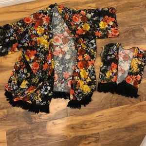 Mommy and me matching kimonos